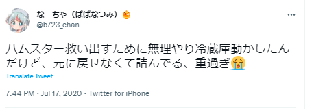 馬場なつみ ハムスター