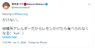 夏色まつり アレルギー