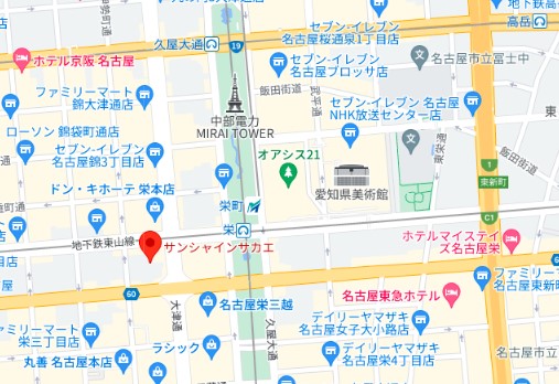 サンシャインサカエ　地図