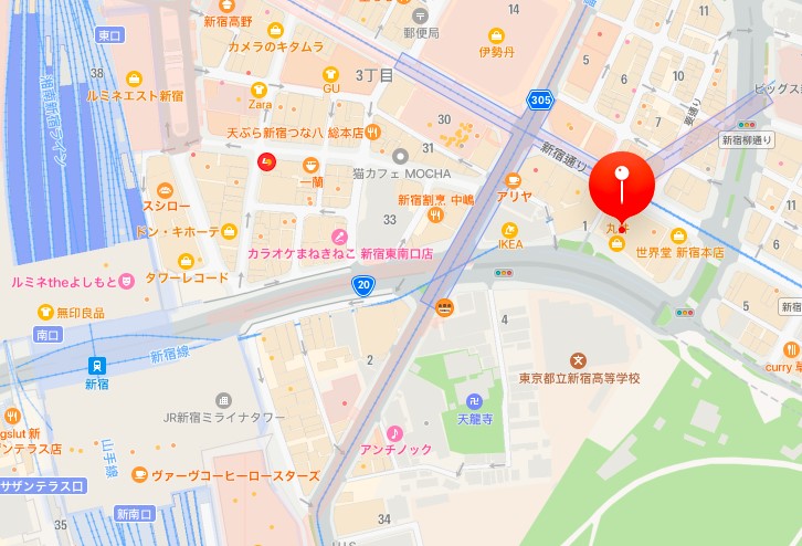 新宿マルイアネックス地図